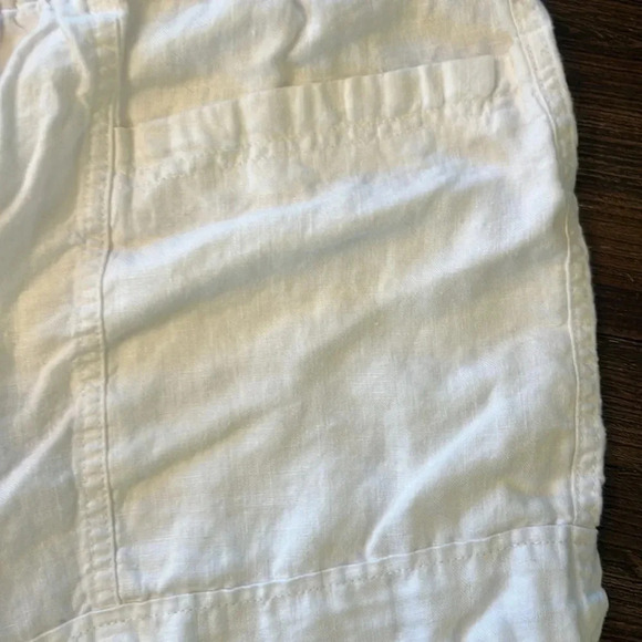 Athleta Cabo White Linen Shorts Women’s Size 20 Relaxed Fit Summer Casual - Picture 7 of 8